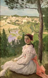 Ansicht des Dorfes, Castelnau, 1868